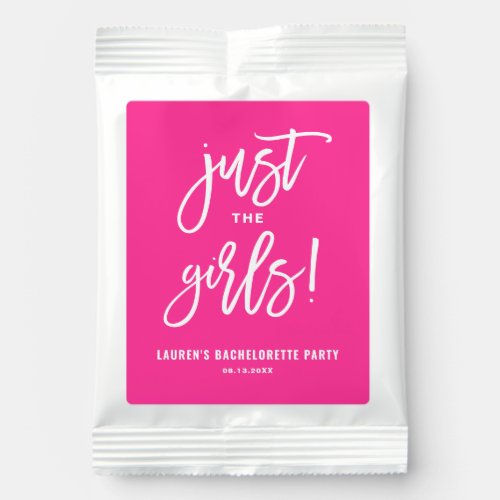 Hot Pink Just The Girls Script Bachelorette Party Margarita Drink Mix
