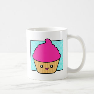 Hot Pink Kawaii Cupcake Mug