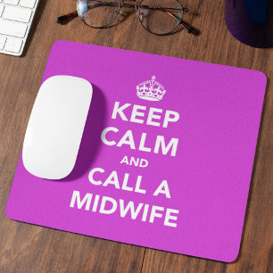 Hot Pink Keep Calm and Call a Midwife - Funny  Mouse Pad
