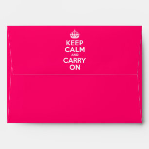 Hot Pink Keep Calm and Carry On Envelope