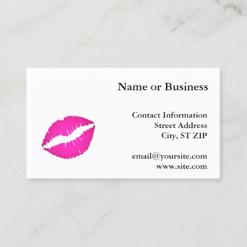 Hot Pink Kiss Business Cards