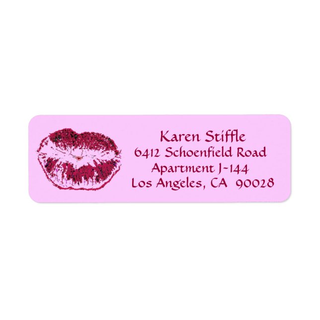 Hot Pink Kiss Label (Front)