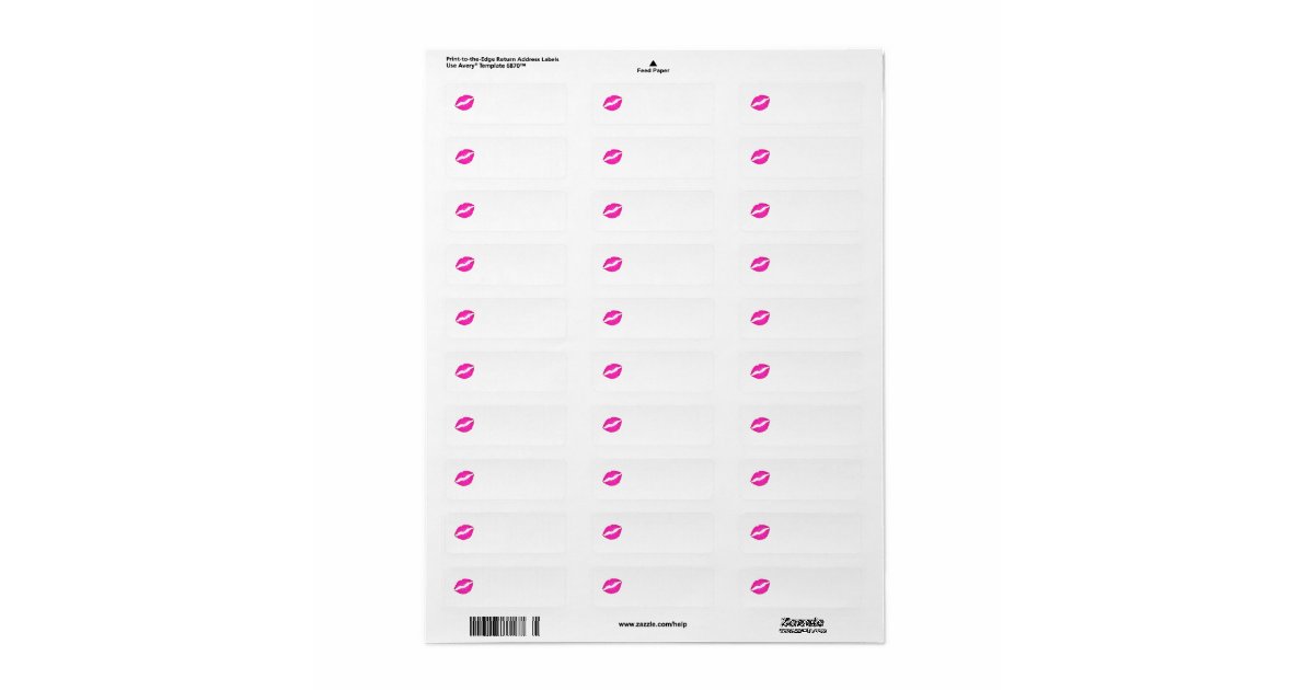 Hot Pink Kiss Label | Zazzle