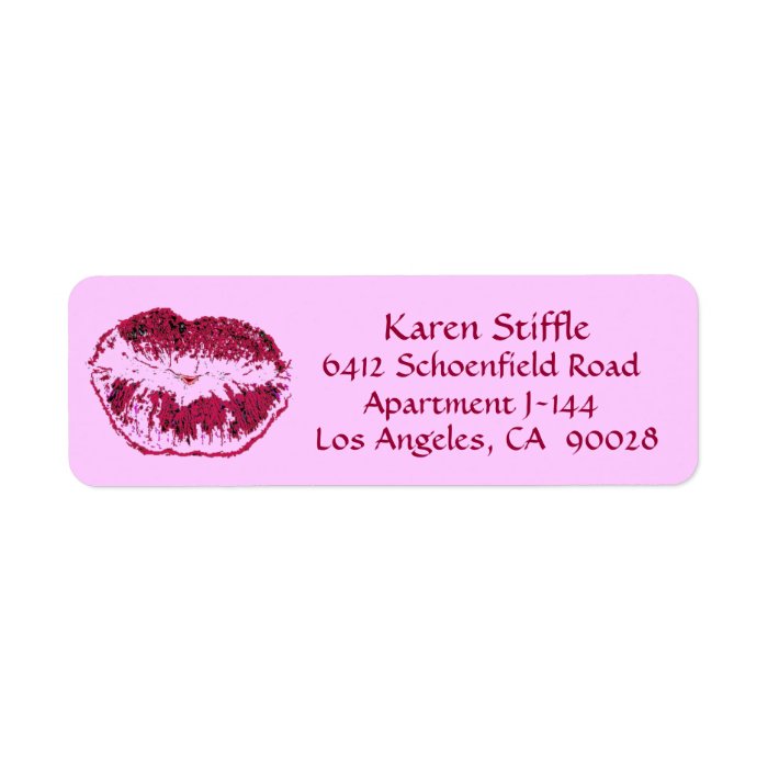 Hot Pink Kiss Labels