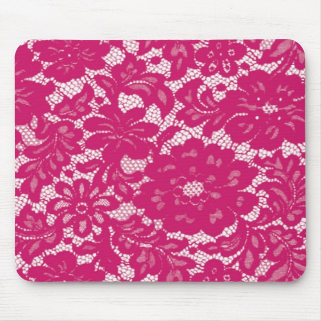 Hot Pink Lace Mouse Pad (Front)