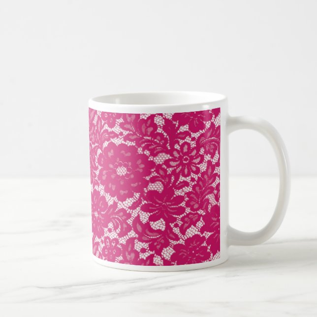 Hot pink lacy coffee mug (Right)