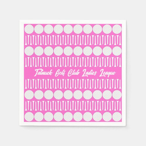 Hot Pink Ladies Golf League Party Napkins