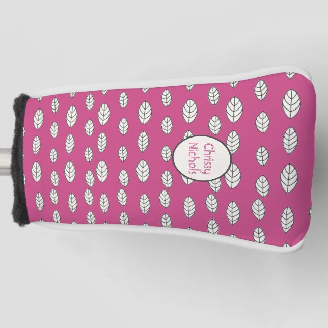 Hot Pink Ladies Personalized Ladies Golf Head Cove Cover (Front)