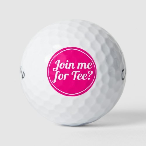 Hot Pink Lady Golfer Funny Golf Pun Typography Golf Balls