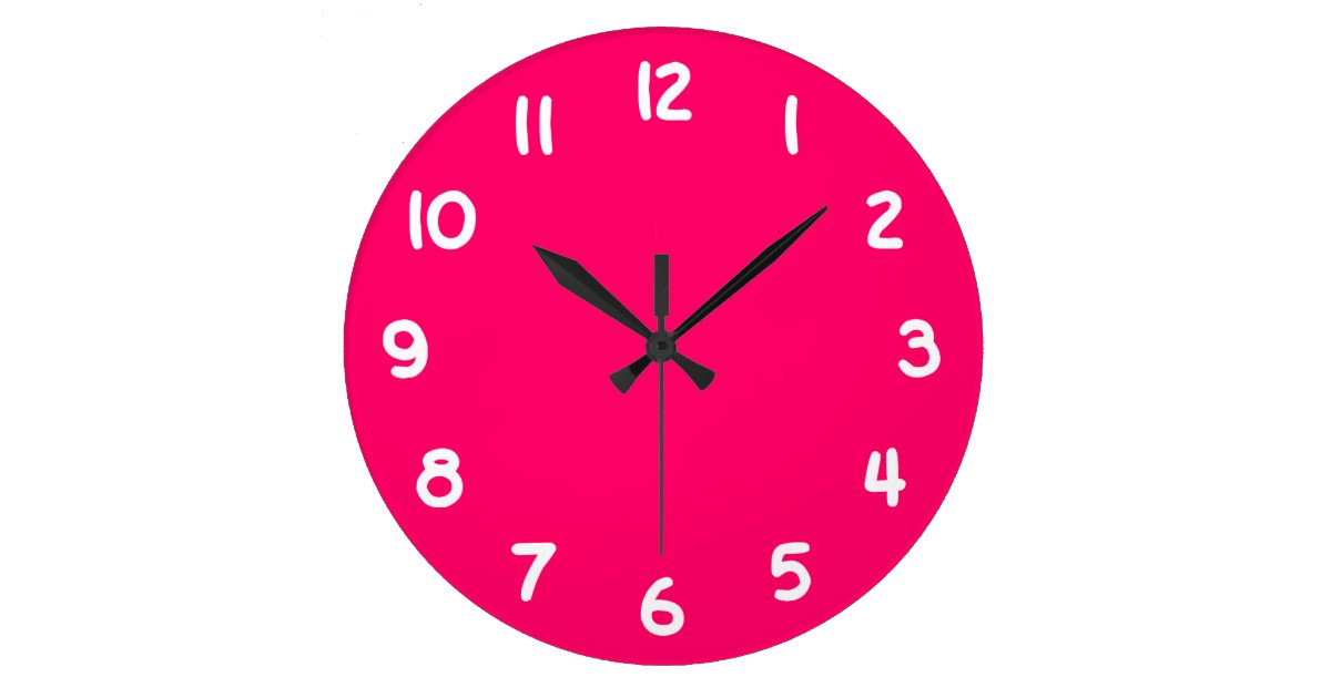 Hot Pink Large Clock Zazzle
