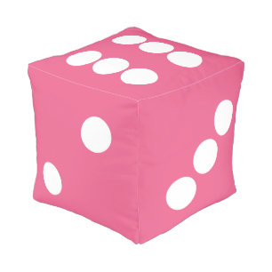 Hot Pink Large Dice Pouf