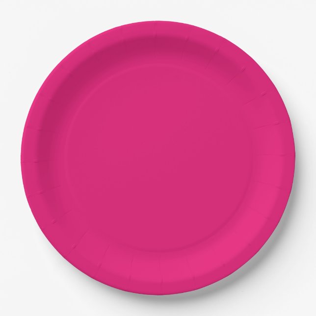 Hot Pink large paper plates (Front)