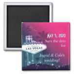 Hot Pink Las Vegas Strip Wedding Save The Date Magnet at Zazzle