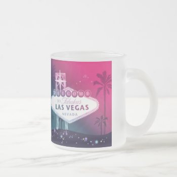 Hot Pink Las Vegas Wedding Keepsake Frosted Glass Coffee Mug by BridalHeaven at Zazzle
