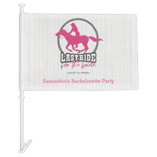 Hot Pink Last Ride For The Bride Car Flag