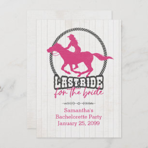 Hot Pink Last Ride For The Bride Invitation