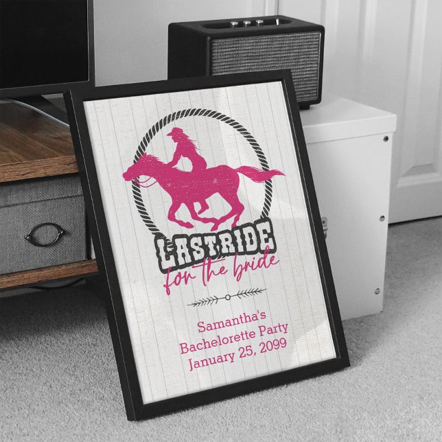 Hot Pink Last Ride For The Bride Poster (Creator Uploaded)