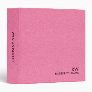 Hot Pink Leather Look   3 Ring Binder