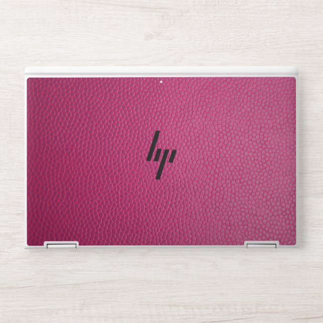 Hot Pink Leather matt or glossy HP Laptop Skin (Front)