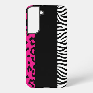Hot Pink Leopard and Zebra Animal Print Samsung Galaxy S22+ Case