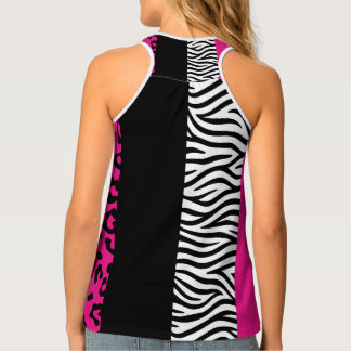 Hot Pink Leopard and Zebra Animal Print Tank Top