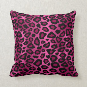 Hot Pink Leopard Animal Print Throw Pillow
