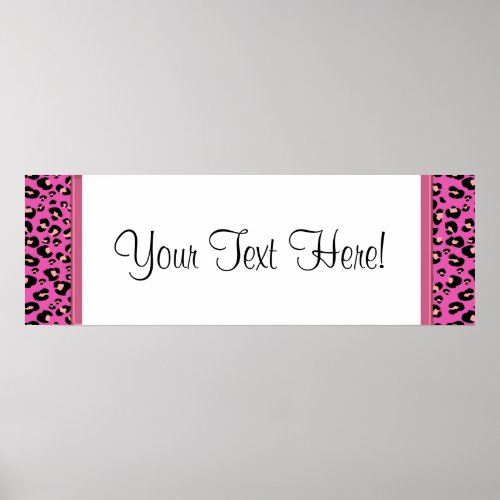 Hot Pink Leopard Baby Shower Banner Poster