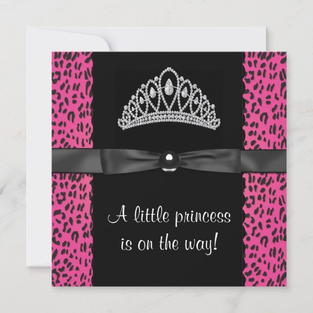 Hot Pink Leopard Baby Shower Invitation (Front)