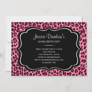 Hot Pink Leopard Bachelorette Party Invitation