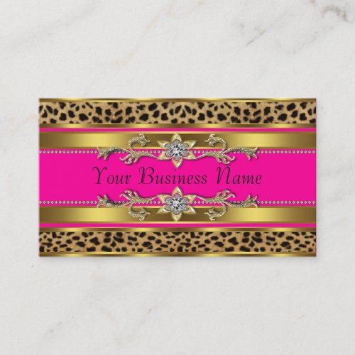 Hot Pink Leopard Business Cards