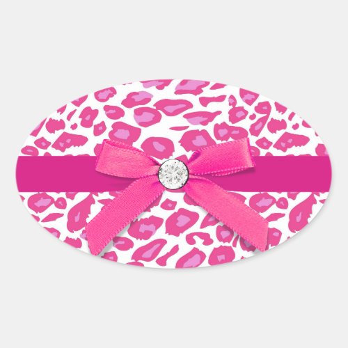 Hot Pink Leopard Envelope Seal Sticker