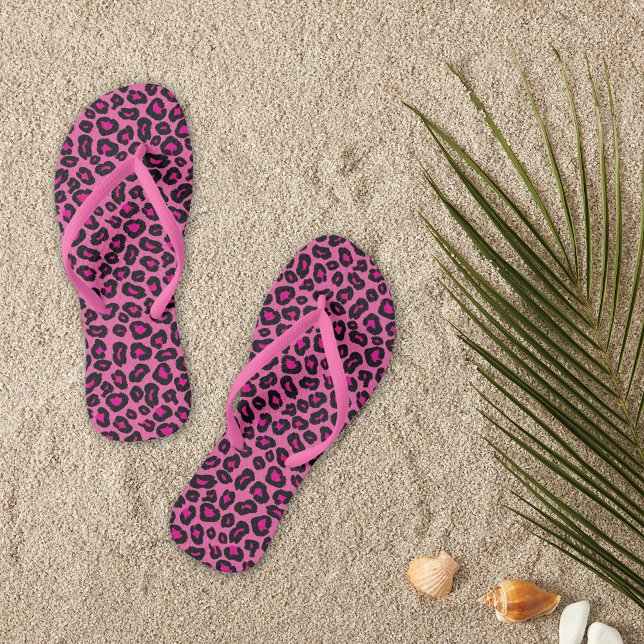Hot Pink Leopard Girly Flip Flops (Creator Uploaded)