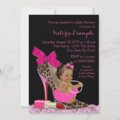 Hot Pink Leopard High Heel Shoe Ethnic Baby Shower Invitation (Back)