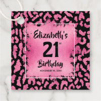Hot Pink Leopard Print 21st Birthday Personalized