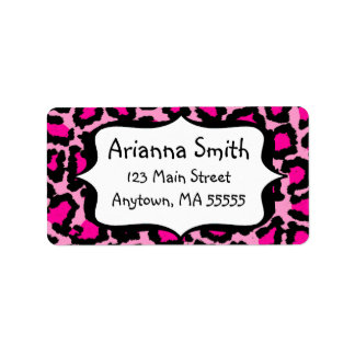 Hot Pink Leopard Print Address Labels