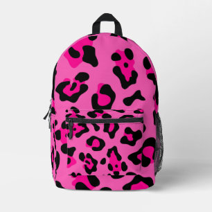 hot pink leopard print animal cheetah pattern printed backpack