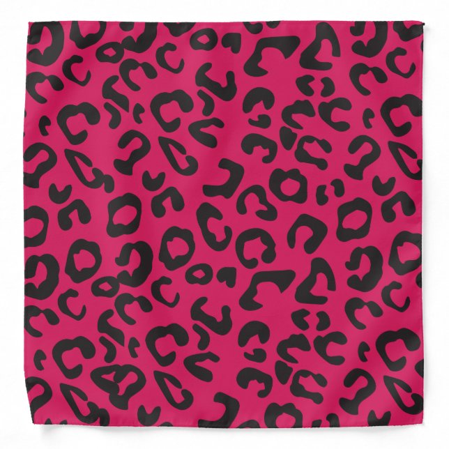 Hot pink leopard print bandana (Front)