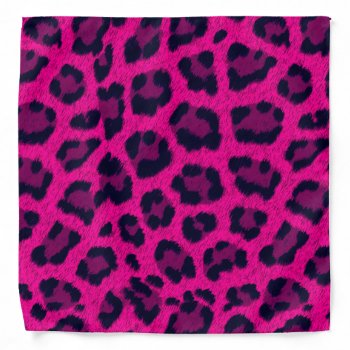 Hot Pink Leopard Print Bandanna by macdesigns2 at Zazzle