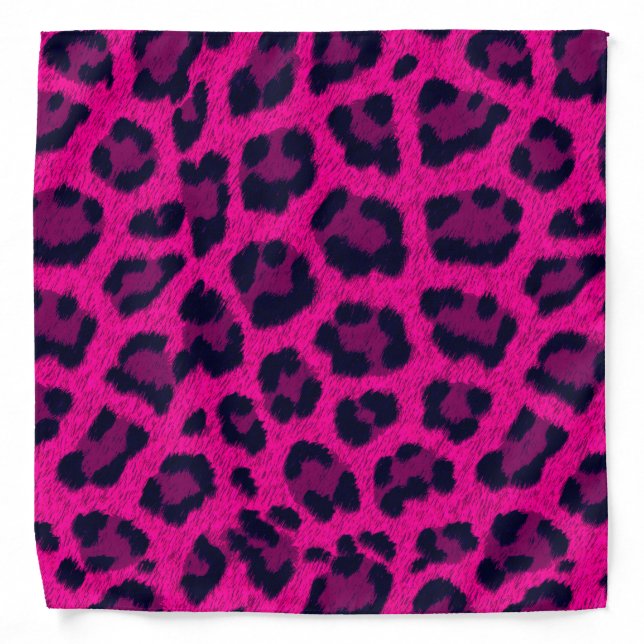 Hot Pink Leopard Print Bandanna (Front)