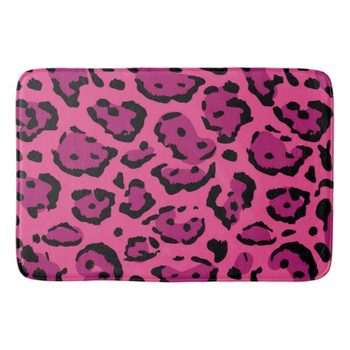 Hot Pink Leopard Print  Bath Mat