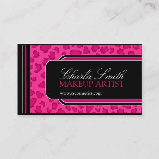 Customizable Hot Pink Leopard Print  Business Card