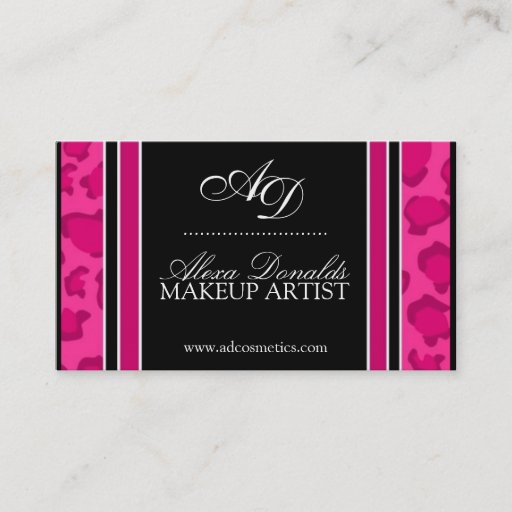 Customizable Hot Pink  Leopard Print  | Business Card