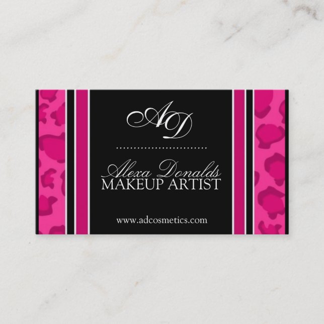 Hot Pink  Leopard Print  | Business Card (Front)