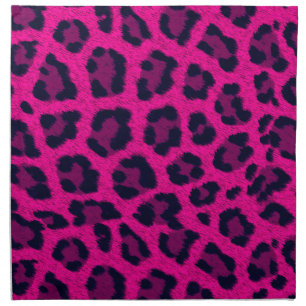 Hot Pink Leopard Print Cloth Napkins