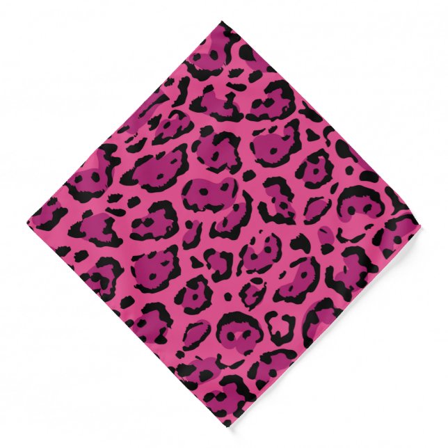 Hot Pink Leopard Print Dog  Bandana (Front)