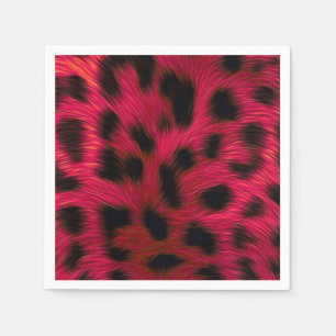 Hot Pink Leopard Print Faux Napkins