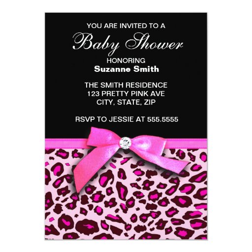 Cheetah Print Baby Shower Invitations 1