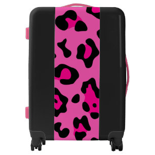 hot pink leopard print luggage