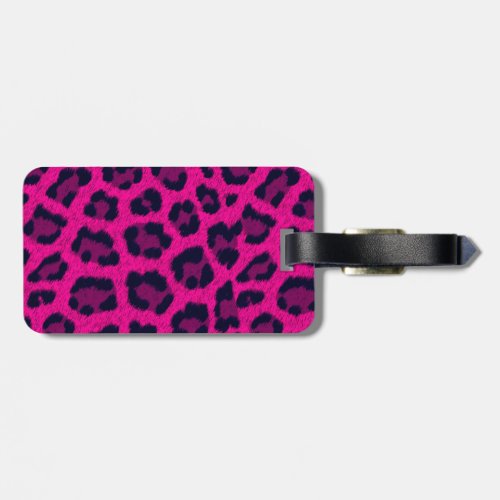 Hot Pink Leopard Print Luggage Tag