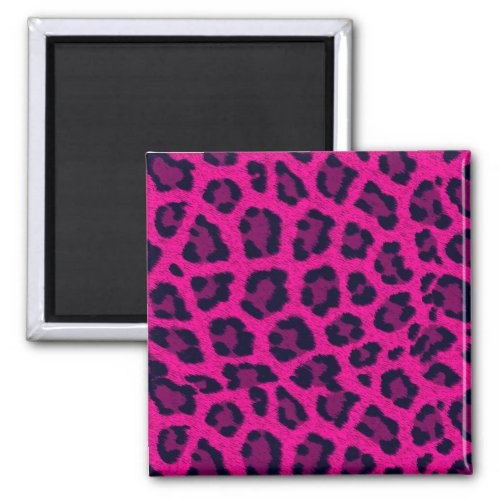 Hot Pink Leopard Print Magnet